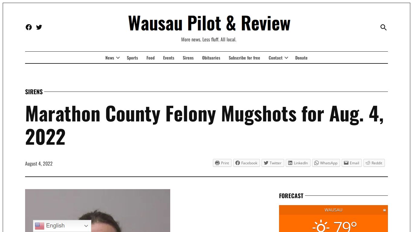 Marathon County Felony Mugshots for Aug. 4, 2022